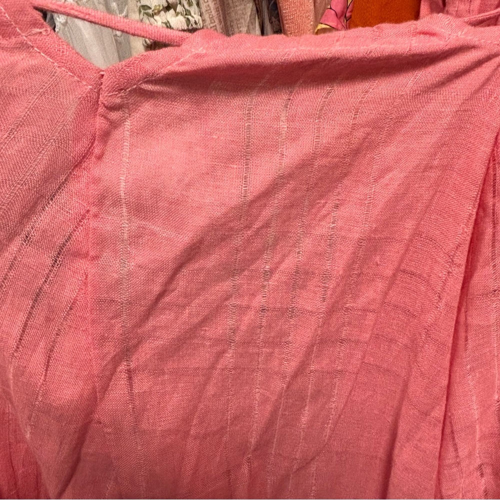 NWT Cult Gaia Bella Pink Linen Tie Up Cutout Open Back Maxi Dress S - Picture 12 of 14